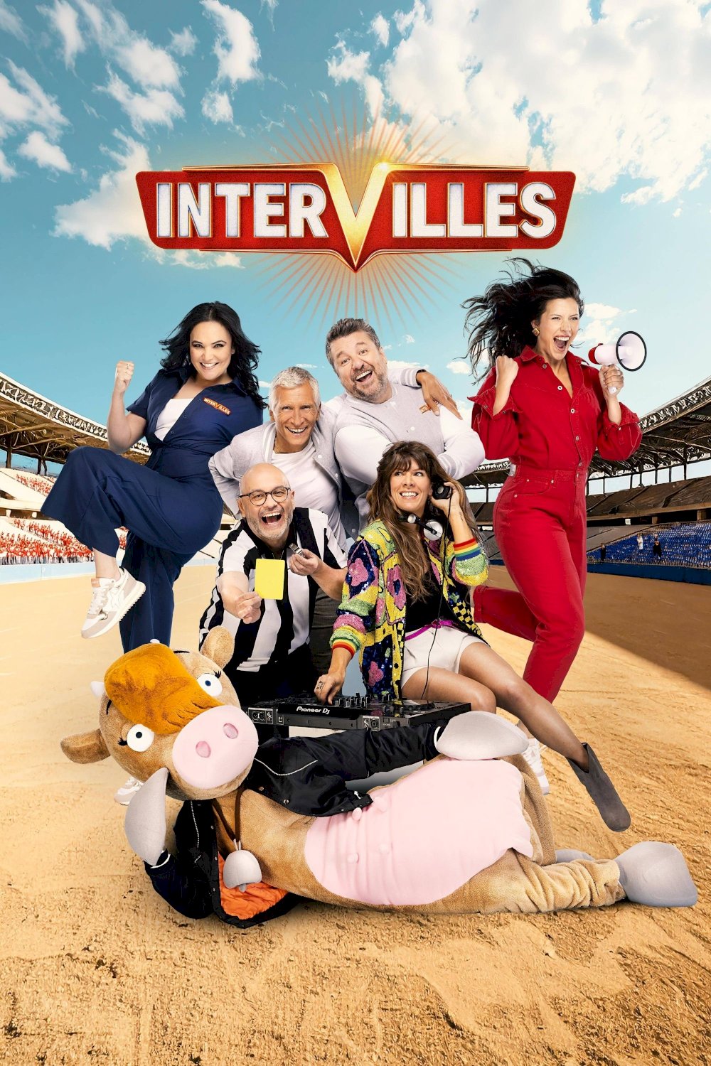 French comedy game showingteams representing towns in France competing in a series of games, some of which involved live cows and bulls.